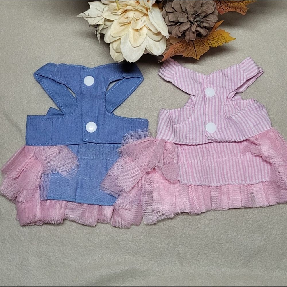 Dog NWOT Pink/Denim Princess Tutu Dress w/ Bow- Bundle Of 2- Size XS - Picture 6 of 6